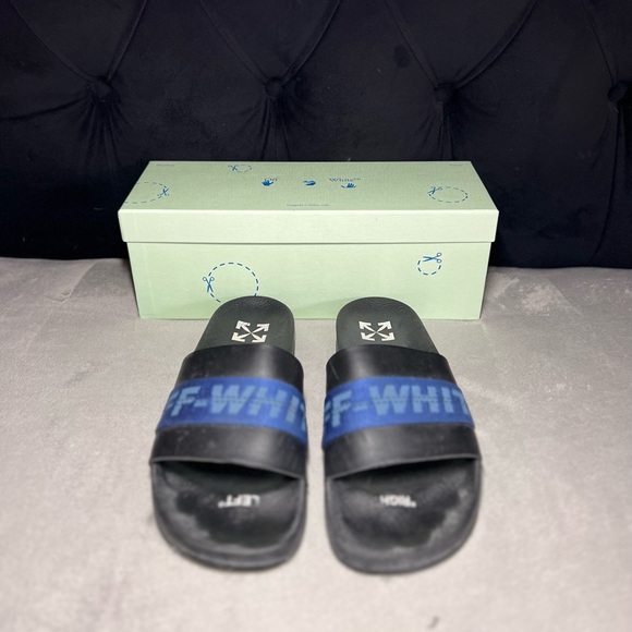 Off White black blue industrial slides - Picture 3 of 6